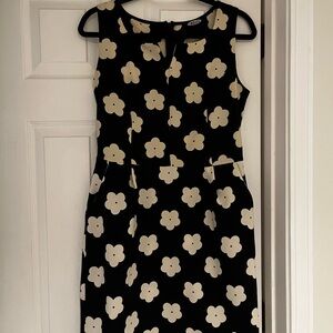 KIER + J Black and Cream Floral Midi Dress